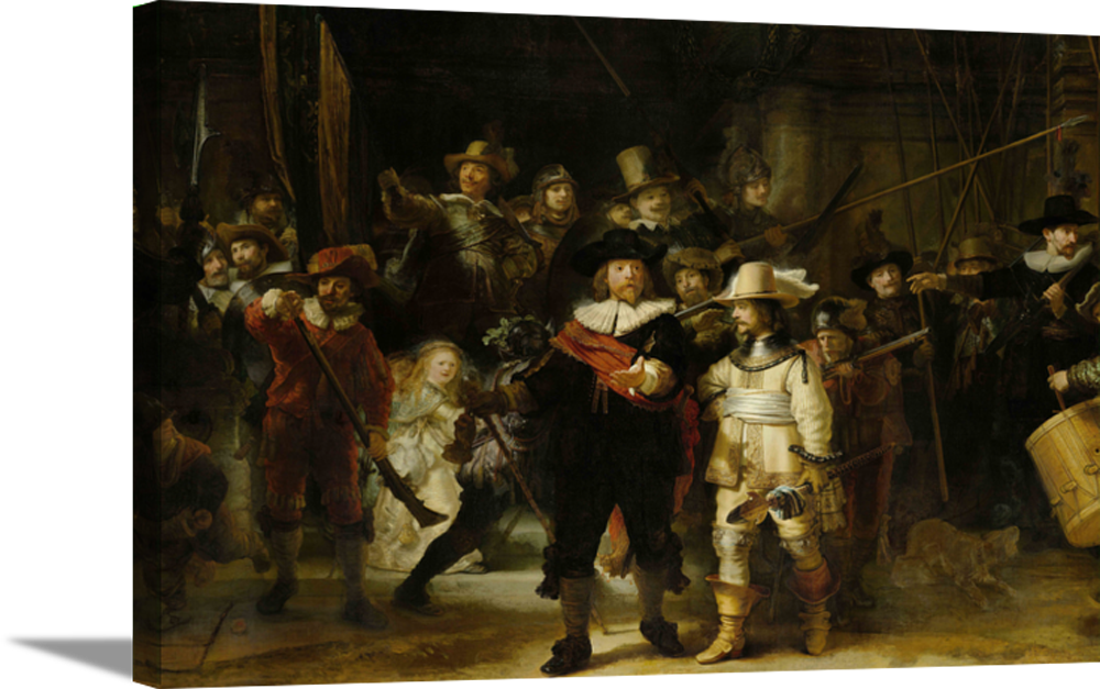 The Nightwatch | Rembrandt Van Rijn Masters Classic Art in Gallery Wrapped Canvas | Various Sizes