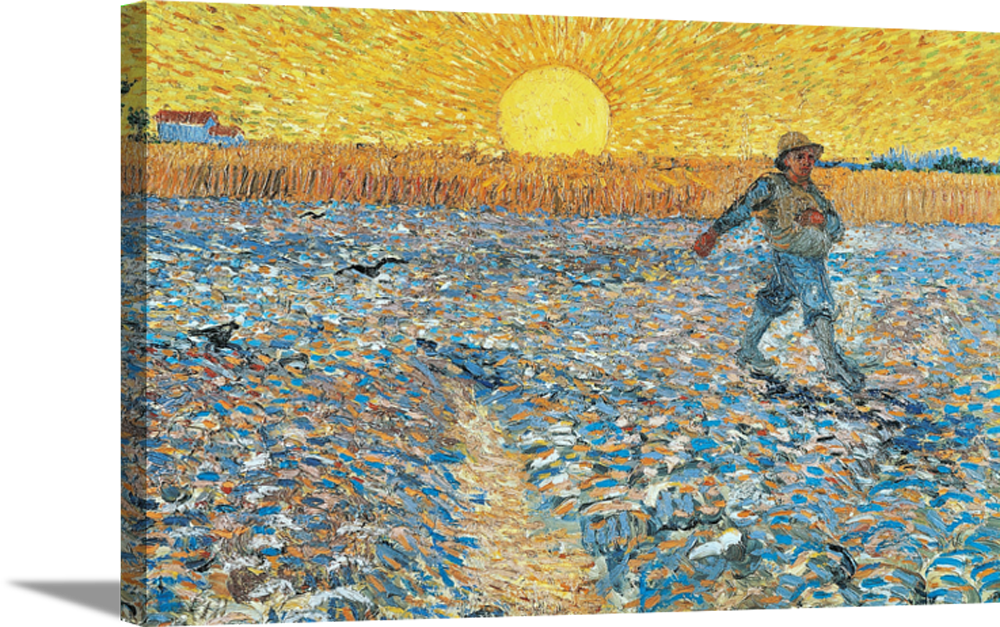 The Sower | Vincent Van Gogh Masters Classic Art in Gallery Wrapped Canvas | Various Sizes