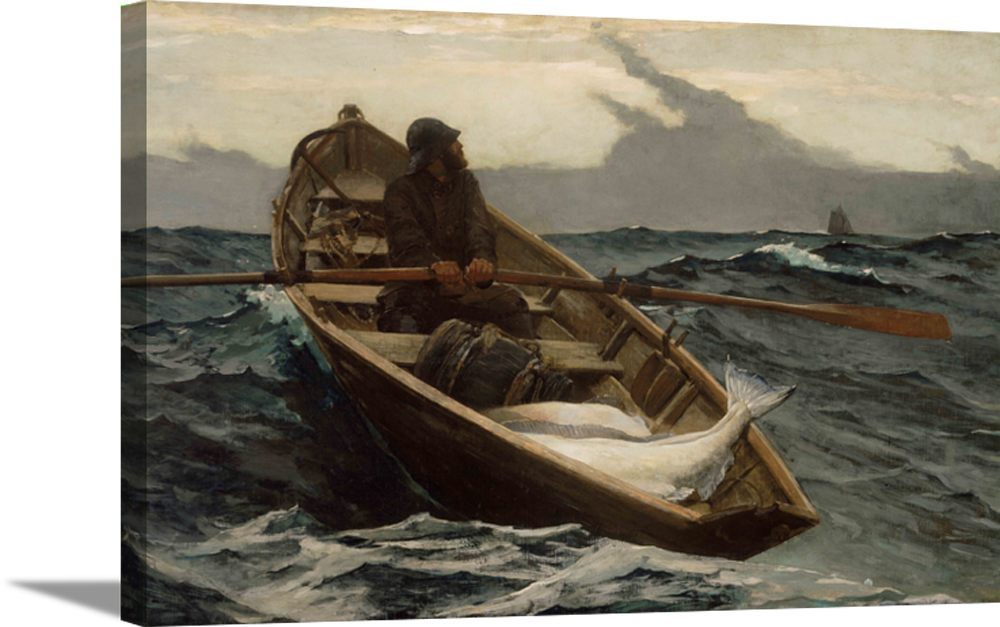 The Fog Warning | Winslow Homer Masters Classic Art in Gallery Wrapped Canvas | Various Sizes