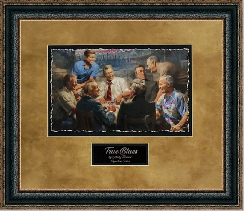 True Blues | Framed Democrat Presidents Art in Double Mat with Engraved Plaque | 25L X 29W" Inches