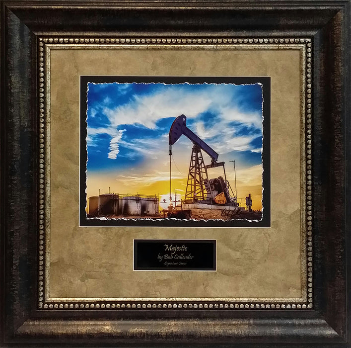 Majestic | Framed Oil and Gas Art with Engraved Plaque | 28L X 32W" Inches