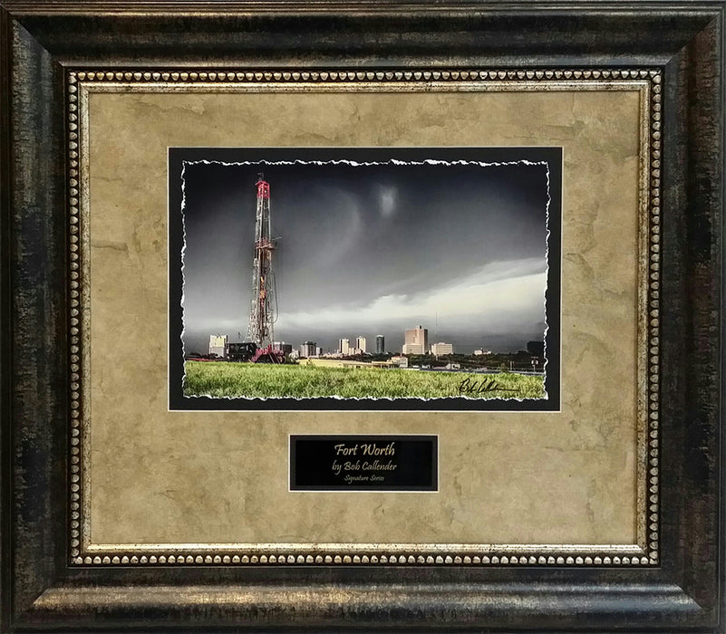 Fort Worth | Framed Oil and Gas Art with Engraved Plaque | 26L X 32W" Inches
