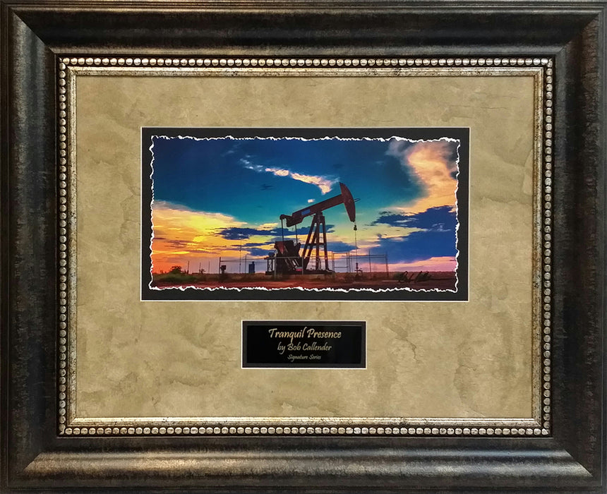 Tranquil Presence | Framed Oil and Gas Art with Engraved Plaque | 26L X 32W" Inches