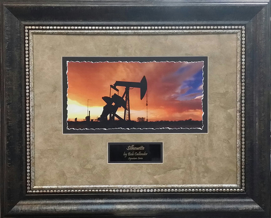 Silhouette | Framed Oil and Gas Art with Engraved Plaque | 26L X 32W" Inches