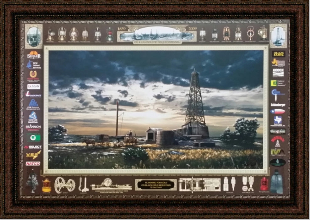 Planning for Gold | Framed Oil and Gas Art by Gary Crouch | 29L X 41W" Inches