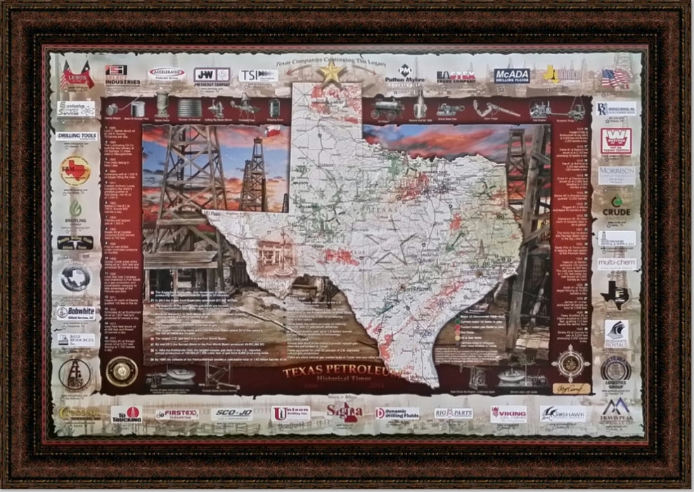 Texas Petroleum | Framed Oil and Gas Art by Gary Crouch | 29L X 41W" Inches