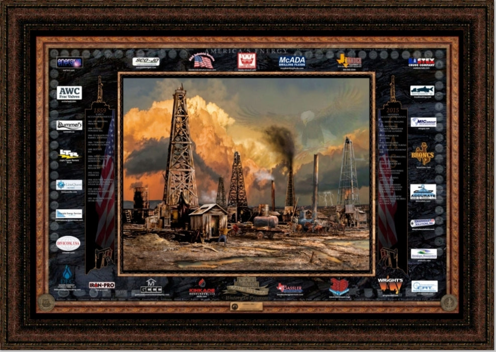 Made In USA | Framed Oil and Gas Art by Gary Crouch | 29L X 41W" Inches
