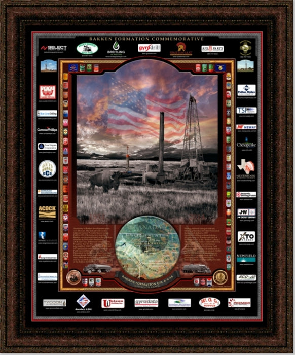 Bakken Formation Oil & Gas | Framed Oil and Gas Art by Gary Crouch | 35L X 29W" Inches