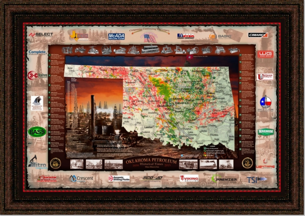 Oklahoma Petroleum | Framed Oil and Gas Art by Gary Crouch | 29L X 41W" Inches