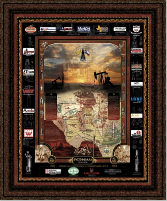 New Permian | Framed Oil and Gas Art by Gary Crouch | 35L X 29W" Inches