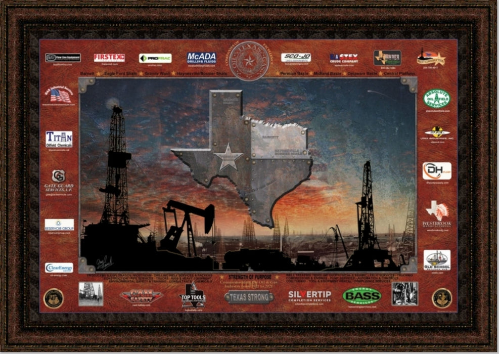 Texas Strong | Framed Oil and Gas Art by Gary Crouch | 29L X 41W" Inches