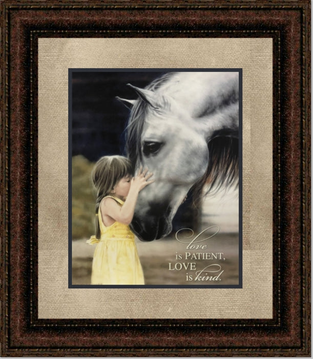 Love is Patient | Framed Western Kids Art in Double Mat | 25L X 21W" Inches