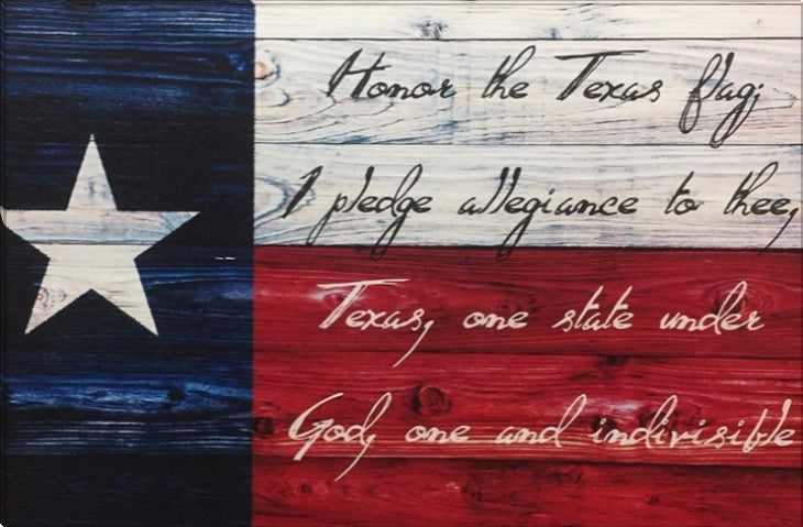 Texas Pledge | Texas Art in Gallery Wrapped Canvas or Framed Hand-Textured Art | Various Sizes
