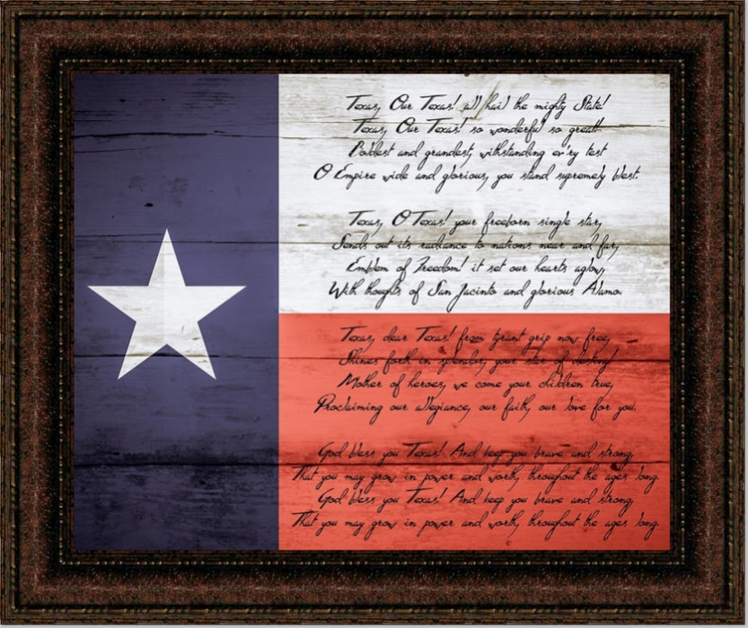 Texas State Song | Texas Art in Gallery Wrapped Canvas or Framed Hand-Textured Art | Various Sizes