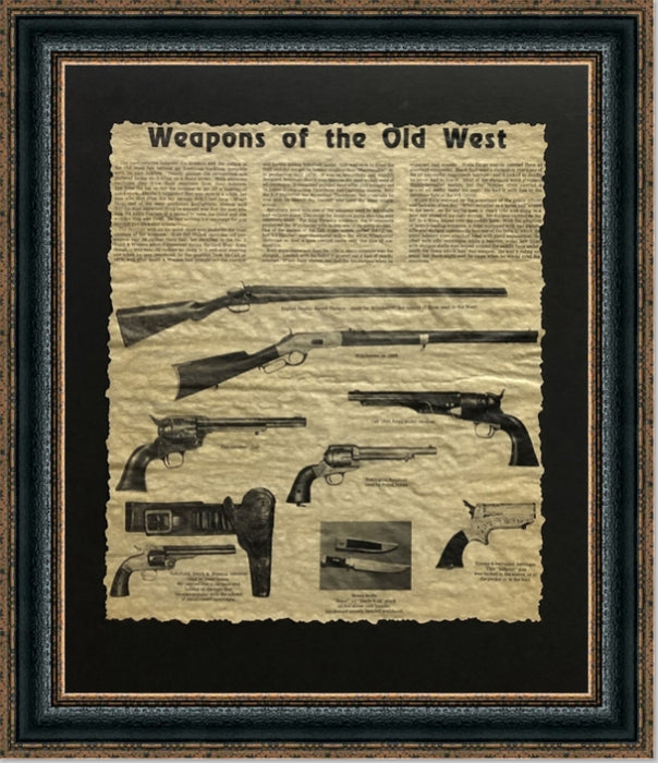 Weapons of the West | Framed Western Art in Double Mat | 25L X 21W" Inches