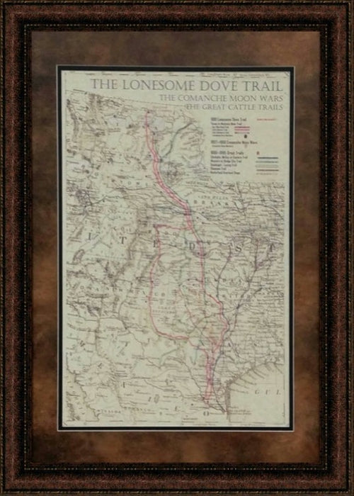 Lonesome Dove Trail Map Canvas Print