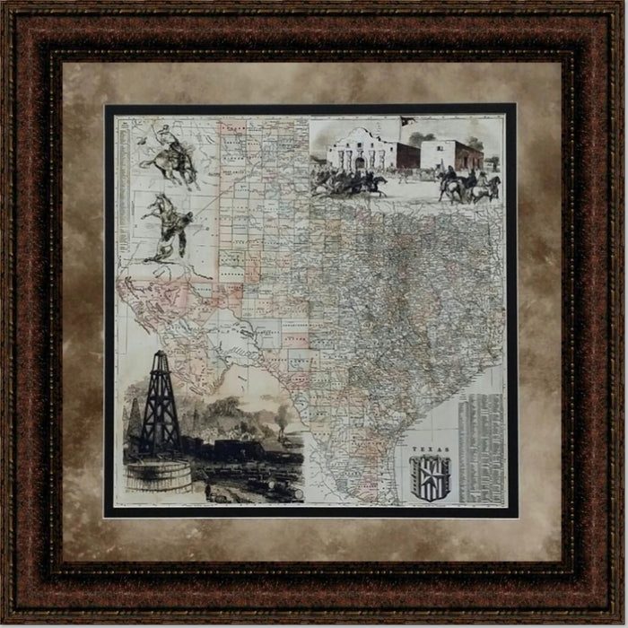 Antique Map of Texas Canvas Print