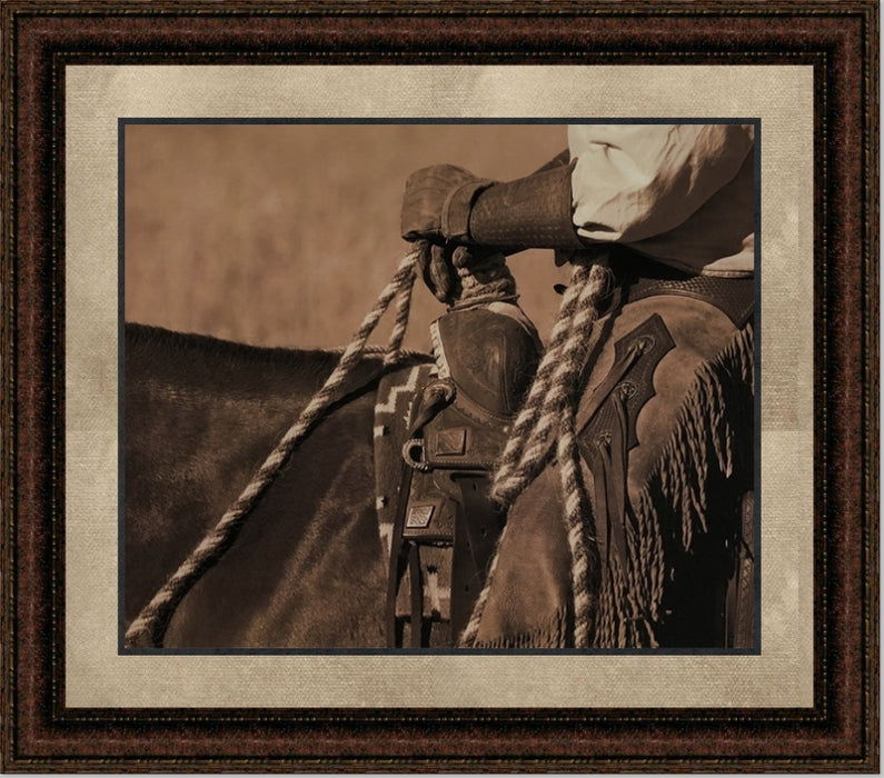 Buckaroo I | Framed Western Horse Art in Double Mat | 21L X 25W" Inches