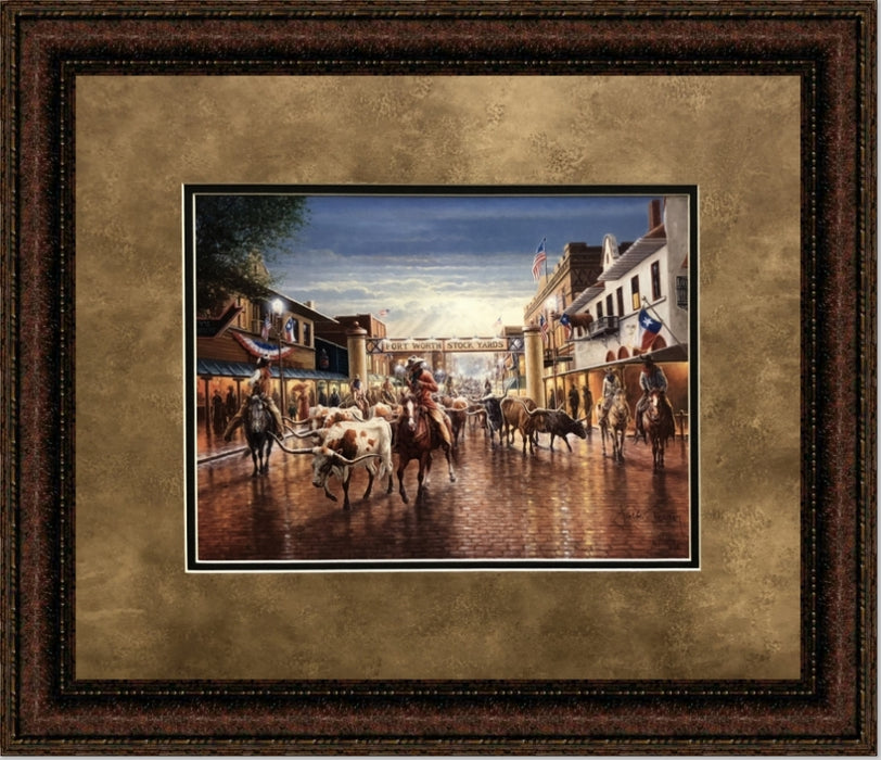 Cowtown | Framed Rustic & Western Art in Double Mat | Various Sizes