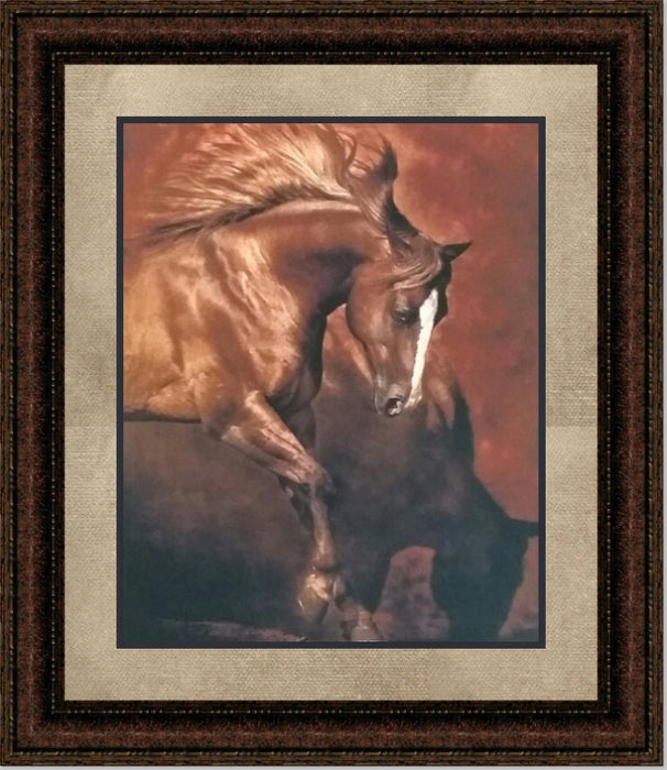 Horse Dancer | Framed Western Horse Art in Double Mat | 25L X 21W" Inches