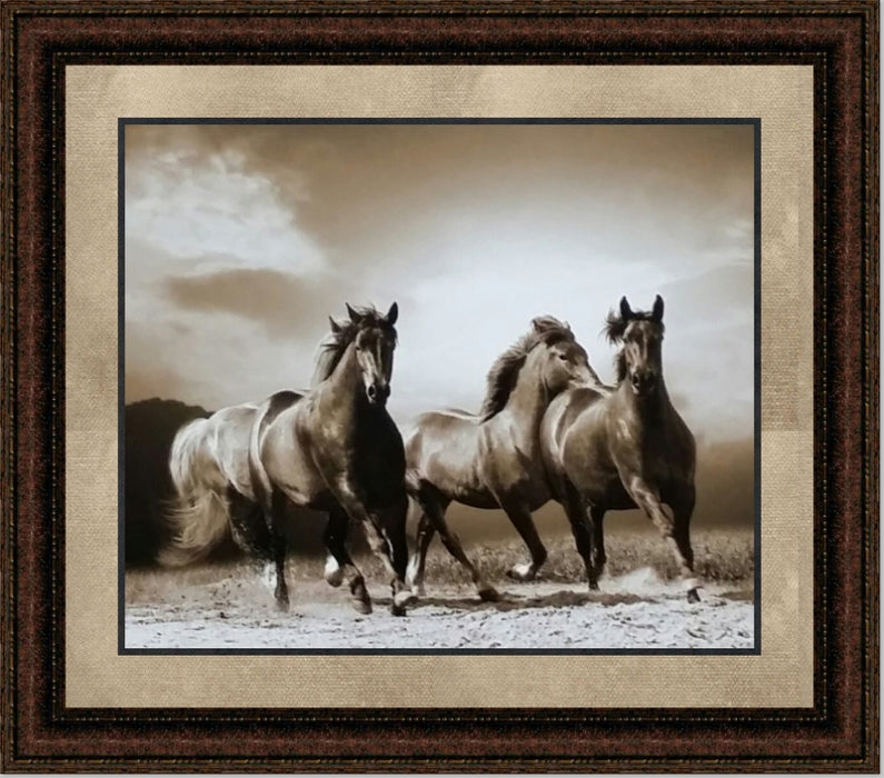 Horses in Summer | Western Art Canvas or Framed Print | Various Sizes