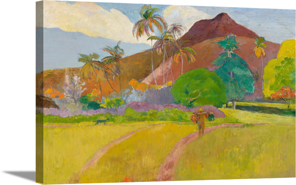 Tahitian Landscape | Paul Gauguin Masters Classic Art in Gallery Wrapped Canvas | Various Sizes