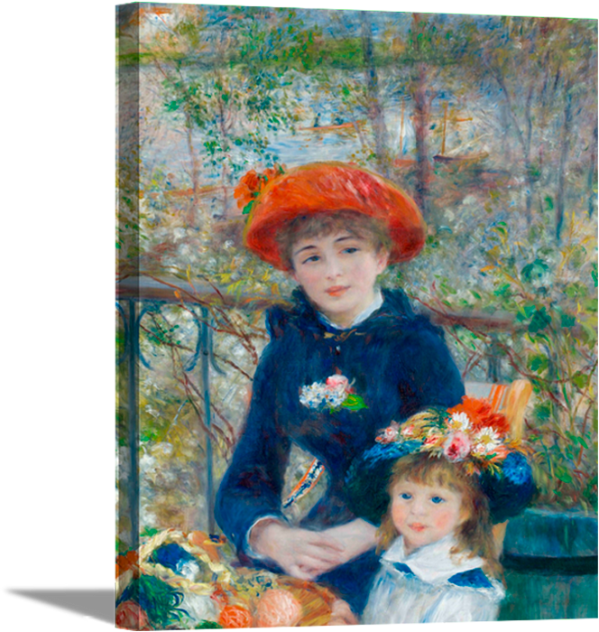 The Two Sisters | Pierre Auguste Renoir Masters Classic Art in Gallery Wrapped Canvas | Various Sizes
